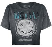 Nirvana Nevermind Femme T-Shirt Manches Courtes Gris 100% Coton Large