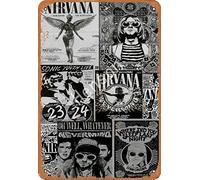 Nirvana Plaque en étain rétro peinte Art Poster Décoration Plaque d'avertissement Bar Garage Cour Jardin Cadeau 30,5 x 40,6 cm