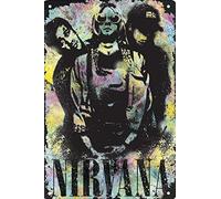 Nirvana Plaque murale en étain avec peinture en fer - Décoration murale rétro - Plaque à suspendre - Cadeau pour cour, bar, pub, café, stade, cinéma, toilettes, cadeau 30,5 x 40,6 cm