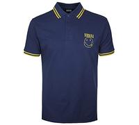 Nirvana Polo T Shirt Smile Face Band Logo Nouveau Officiel Homme Navy Bleu Size L