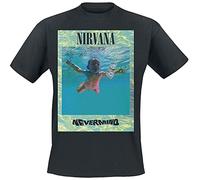 Nirvana Ripple Overlay Homme T-Shirt Manches Courtes Noir M 100% Coton Regular/Coupe Standard