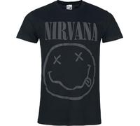 Nirvana Smile Logo 3D Druck Homme T-Shirt Manches Courtes Noir 100% Coton Regular/Coupe Standard