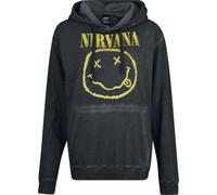 Nirvana Smiley Femme Sweat-Shirt à Capuche Noir S 100% Coton Regular/Coupe Standard