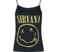 Nirvana Smile Logo Femme Top Noir 95% Viscose, 5% Élasthanne Regular