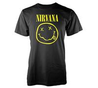 Nirvana T-Shirt Smiley Logo Homme Noir - Taille S Noir G