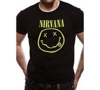 Live Nation T-shirt Nirvana Smiley Col ras-du-cou manches courtes Homme Noir XX-Large