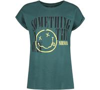 Nirvana Something in The Way Femme T-Shirt Manches Courtes Bleu 100% Coton Regular/Coupe Standard