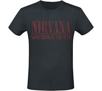 Nirvana Something in The Way Homme T-Shirt Manches Courtes Noir 100% Coton Regular/Coupe Standard