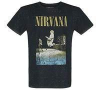 Nirvana Stage Jump Homme T-Shirt Manches Courtes Noir L 100% Coton Regular/Coupe Standard