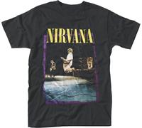 Nirvana - "Stage Jump" T-shirt pour homme/femme unie PH1995 (XL) (Noir)