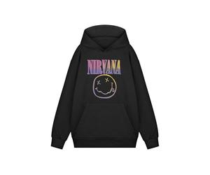 Nirvana Sweat-Shirt à Capuche | Haut Classique Noir avec Logo de Groupe de Musique Multicolore | Pull à Manches Longues avec Poche Avant | Vêtements décontractés Unisexes pour Adultes