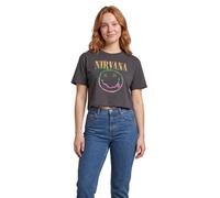 Nirvana T-shirt à manches courtes avec logo arc-en-ciel pour femme - Gris, charbon, Taille 3XL