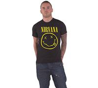 Nirvana T-Shirt à Manches Courtes pour Homme - Noir - Logo Grunge Classique usé - Style Vintage - Cadeau de Marchandise