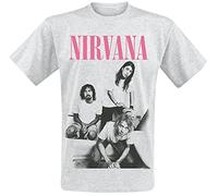 Nirvana T Shirt Bathroom Photo Band Logo Nouveau Officiel Homme Gris Size L