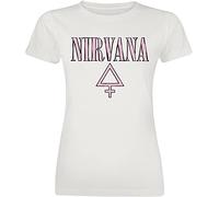 Nirvana T Shirt Femme Band Logo Nouveau Officiel Femme Skinny Fit Blanc Size XL