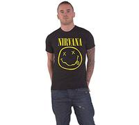Nirvana T-shirt Homme Flower Sniffin Band Logo Nevermind Officiel Noir XXXXL