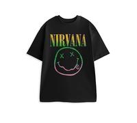 Nirvana T-Shirt Graphique Unisexe Noir à Manches Courtes | T-Shirt Classique à col Rond avec imprimé Groupe | Tenue de Tous Les Jours sur Le thème de la Musique | Hauts Homme et Femme