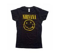 NIRVANA T-Shirt Jaune Smiley Licence Officielle Fille RockOff NIRVTS04LB