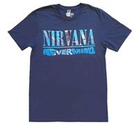 Nirvana T Shirt Nevermind Band Logo Nouveau Officiel Homme Navy Bleu Size L