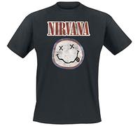 Nirvana - T-Shirt # S Unisex Black # Distressed Logo