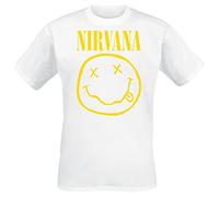 Nirvana - T-Shirt # S Unisex White # Yellow Smiley