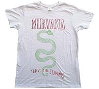 Nirvana T Shirt Serve The Servants Band Logo Nouveau Officiel Blanc Size M