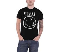 Nirvana – T-shirt White Smiley – Unisexe Noir Taille XXL