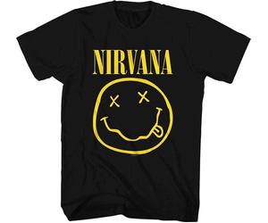 Nirvana Yellow Happy Face Black XL T-shirt