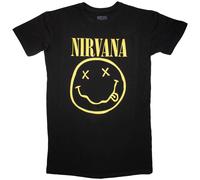 Nirvana Yellow Happy Face Dress Black S Femme T-shirt