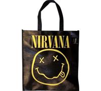 Nirvana Yellow Happy Face Shoulder Bag Black