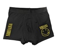 Nirvana 'Yellow Smile' (Noir) Boxers Unisexe - NOUVEAU ET OFFICIEL