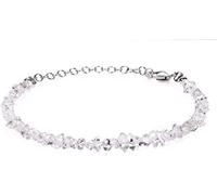NirvanaIN Bracelet en quartz naturel transparent Herkimer avec pépites de quartz brut, 22,1 cm), pierre, One Size, Pierre