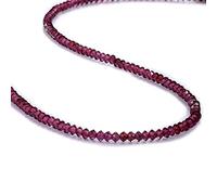 NirvanaIN Collier grenat naturel, bijoux en grenat, collier de perles en grenat véritable, collier de perles de grenat véritable de 3 mm, collier en pierre précieuse, cadeau pour femme, pierre