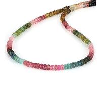 NirvanaIN Collier multi-tourmaline à facettes - Collier multi-couleurs - Pierre semi-précieuse - Cadeau de fiançailles, Gemme, Tourmaline