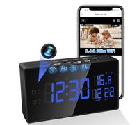 Nisanmoon Caméra Espion WiFi 2.4/5G Caméra Cachée HD 1080P, 2 en 1 Réveil avec Minicaméra Cachée WiFi avec Vision Nocturne et Détection de Mouvement