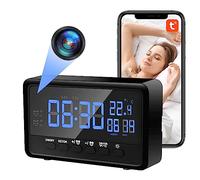 Nisanmoon Réveil WiFi Caméra Cachée, HD 1080P Espion Caché avec Fonction Réveil, Mini Caméra Espion WiFi 2.4/5Ghz Prise en Charge Vision Nocturne et Détection de Mouvement