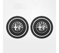 NISANNI 2 Pièces sous-Verres de Voiture pour Alfa Romeo Spider Giulia Giulietta 147 159 4c 8c Mito GTV, Imperméable Lavables Dessous de Verre Antidérapants Intégrés dans Voiture Accessoires