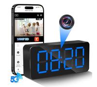 Nisanuki Caméra Espion WiFi, 5G/2,4G WiFi Mini Camera Cachée Réveil sans Fil HD 1080P Micro Caméra de Surveillance a Distance Discrete Enregistreur Vision Nocturne Détection de Mouvement Tuya APP