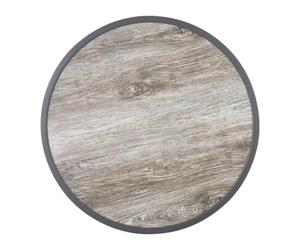 nisbets limited Bolero Plateau de Table Rond en Fibre de Verre Effet Grain de Bois Gris 580 mm