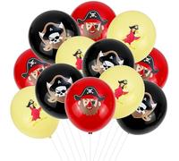 NISENTIA Lot de 12 ballons pirates de 30,5 cm - Décoration d'anniversaire d'enfant - Ballons en latex - Bateau pirate - Décoration de fête d'anniversaire d'enfant - Décoration d'anniversaire pirate