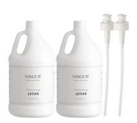 NISGUR Lotion pour le corps d'hôtel de 3,8 l chacun avec distributeur à pompe supplémentaire pour recharger le distributeur mural et sur support Aloe vera, extrait de thé vert infusé d'articles de