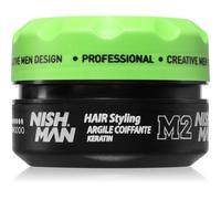 NISHMAN M2 Cire Coiffante - Matte Clay Wax Keratin 100g - Finition Mate, Fixation Forte, Apporte du Volume & de la Texture aux Cheveux