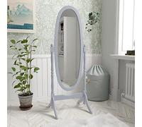 Nishano Miroir Ovale sur Pied en Bois pivotant Gris