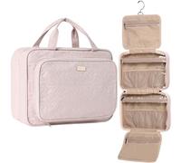 NISHEL Trousse de Toilette de Voyage à Suspendre, Organisateur de Maquillage Visible, Trousse de Maquillage pour Accessoires de Voyage, Douche de Salle de Bain, Rose