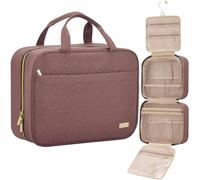 NISHEL Trousse de toilette de voyage pour femme, organiseur portable à suspendre pour shampooing, après-shampooing, brosses, accessoires de maquillage, grande taille, palissandre-rose