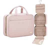 NISHEL Trousse de toilette de voyage pour femme, organiseur portable à suspendre pour shampooing, après-shampooing, brosses, accessoires de maquillage, grande taille, rose