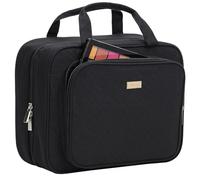 NISHEL Trousse de Toilette Grande Taille pour Femme, Organisateur de Voyage Essentiels, Trousse de Maquillage à Suspendre pour Accessoires, cosmétiques, Articles de Toilette, Noir, Style 1, Élégant