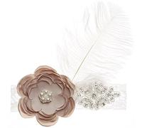 Nishine Bandeau en dentelle avec fleurs en strass pour petites filles, bandeaux élastiques pour bébé, bandes de cheveux pour nouveau-nés (Cauqi)