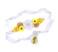 Nishine Ceinture de maternité en forme de marguerite avec badge pour femme enceinte, blanc
