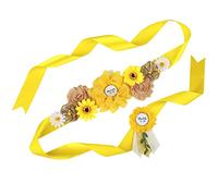 Nishine Ceinture de maternité en forme de marguerite avec badge pour femme enceinte, jaune